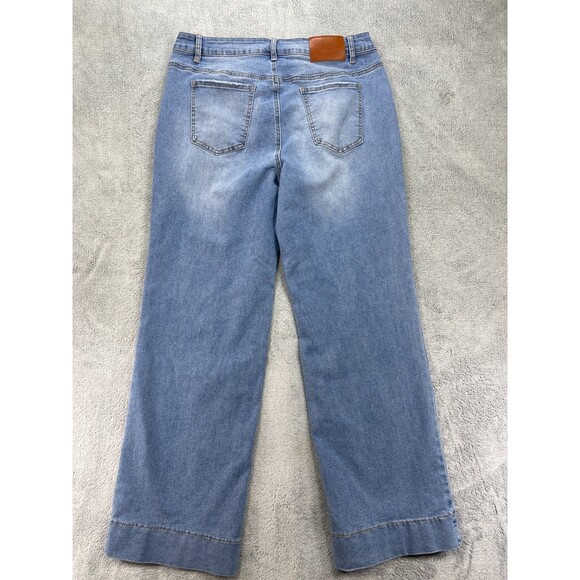 Sidefeel Jeans Womens 16 Blue Denim Cotton Stretch Loose High Rise Straight Leg - Picture 2 of 13